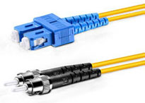 ST-SC Duplex Multimode Fiber Patch Cables, 50-Micron